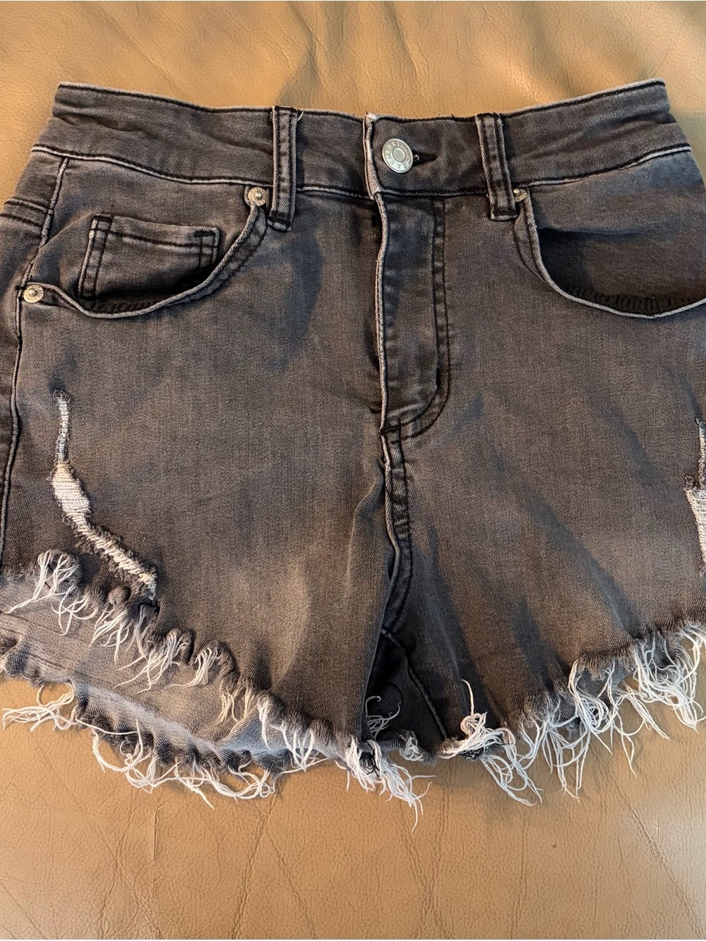 Akira High-Rise Distressed Black Denim Women's Shorts